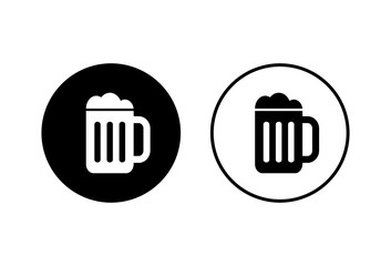 Beer icons set on white background. Beer Icon in trendy flat style