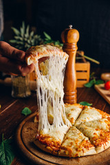 Italian Pizza on wooden table