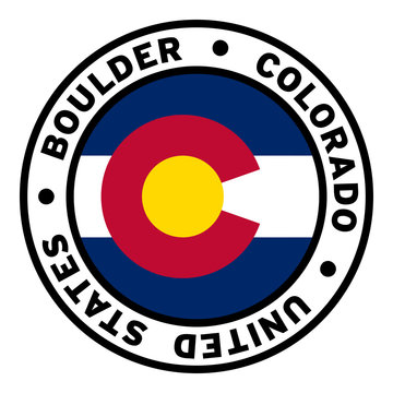 Round Boulder Colorado United States Flag Clipart