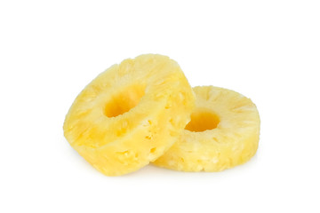 sliced ring or donut pineapple isolated on white background
