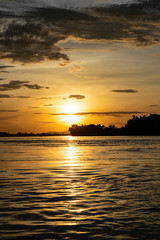 Sunset on the lake Laos