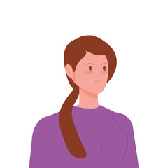 beautiful woman avatar character icon vector illustration design