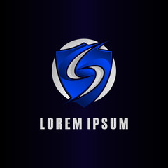 logo letter s, shield and letter s, defense icon, 3d icon