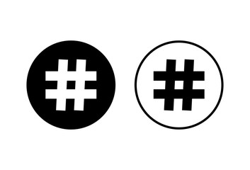 Obraz premium Hashtag icons set on white background. black hashtag icon