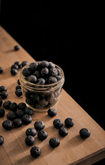 glass blueberries jar
