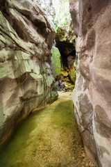 creek in a little canyon in Torano valley. Matese park, Campania, Italy