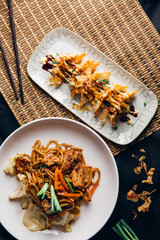  yakisoba noodle and gyoza with pork - Asian food style