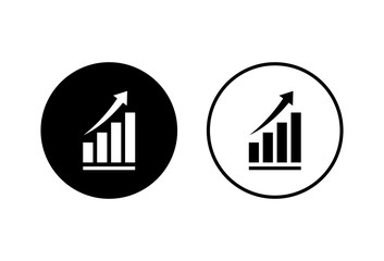 Growing graph Icons set on white background. Chart icon. Graph Icon in trendy flat style isolated on white background
