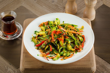 Tabbouleh salad with bulgur and parsley.