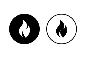 Fire icons set on white background . Fire flame icon template.
