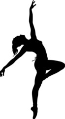 Vector silhouette of a ballet dancer