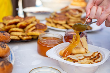 pancakes. honey. Pancake day
