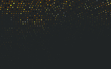 Gold glitter texture on a black background. Holiday background. Golden grainy abstract texture on a black background. Design element. Vector illustration,eps 10.