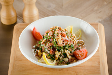 Turkish Gavurdagi Salad with walnut. coban or choban salatasi