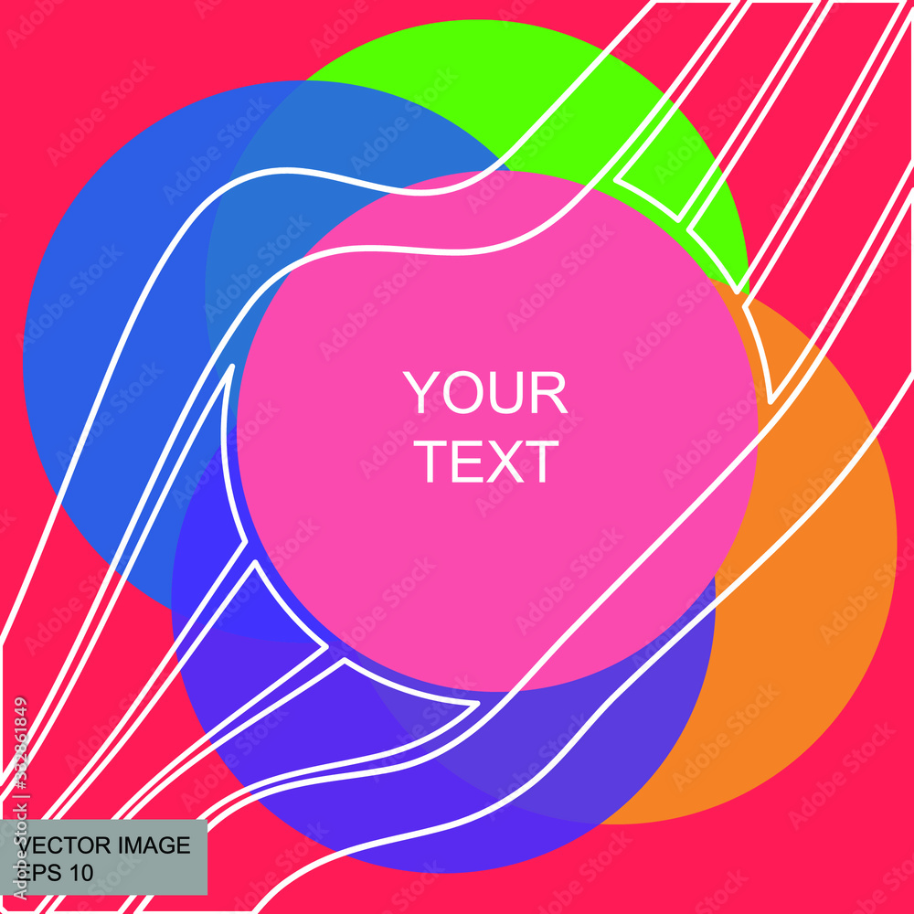 Poster abstract rippled lines pattern with wavy vibrant facture on background. square format. vector illust