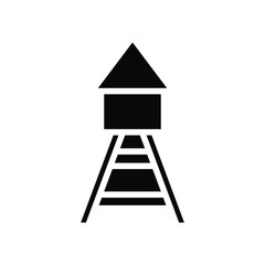 Tower icon vector , antena connection , best template logo emblem isolated illustration , outline solid background white