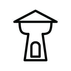 Tower icon vector , antena connection , best template logo emblem isolated illustration , outline solid background white