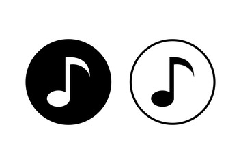 Music icons set on white background, music vector icon, Melody, song, note, sound, audio sign