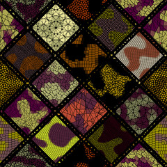 Seamless mosaic art pattern. Vector image. Vector image.