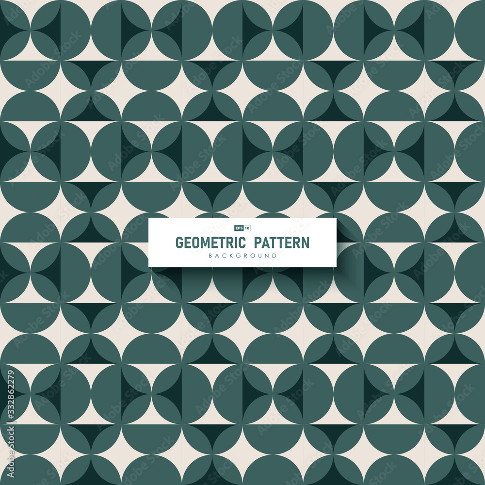 Poster abstract green trendy of minimal circle geometric pattern design background. illustration vector eps