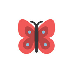 Butterfly. Flat color icon. Animal vector illustration