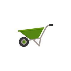 Fototapeta na wymiar Wheelbarrow. Flat color icon. Gardening vector illustration