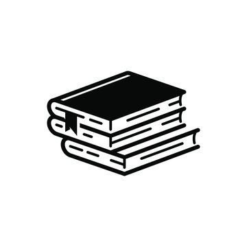 recommend clip art: book stack icon logo Vector ,drawing of a pile of three books with bookmark symbol