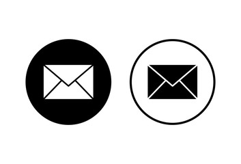 Mail icons set on white background. E-mail icon. Envelope illustration. Message