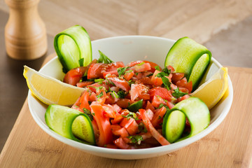 Turkish Gavurdagi Salad with walnut. coban or choban salatasi