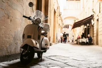 Acrylic prints Scooter One of the most popular transport in Italy, vintage Vespa