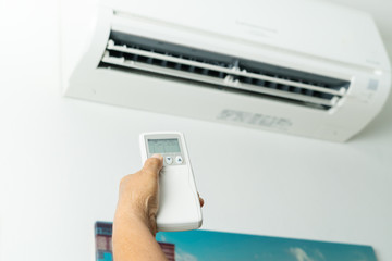 Remote control directed on air conditioner systrem, senior hand control air conditioner at home