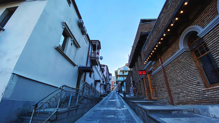 TBILISI, GEORGIA  DECEMBER 14, 2019: Old Tbilisi districts and streets in Tbilisi, Georgia