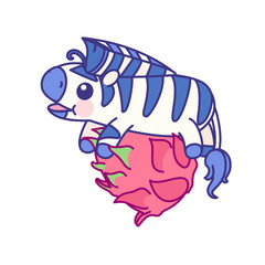 vector flat striped baby zebra. cute animal