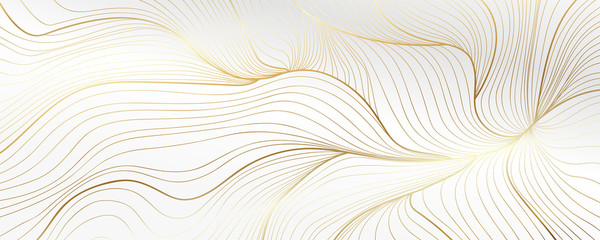 Luxury golden wallpaper. Art Deco Pattern, Vip invitation background texture for print, fabric, packaging design, invite.  Vintage vector illustration - obrazy, fototapety, plakaty