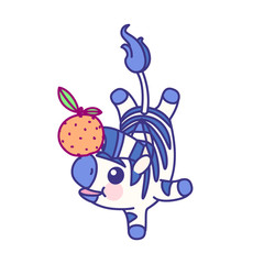 vector flat striped baby zebra. cute animal