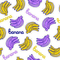 Vector seamless pattern. Fruits. banana
