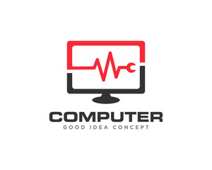 Computer Technology Logo Icon Design Vector