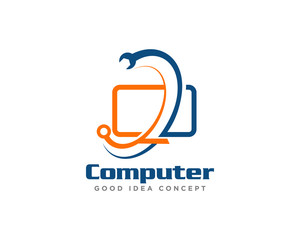 Computer Technology Logo Icon Design Vector