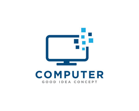Computer Technology Logo Icon Design Vector