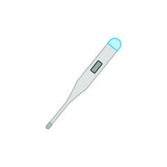 digital thermometer on white background