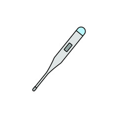 digital thermometer on white background
