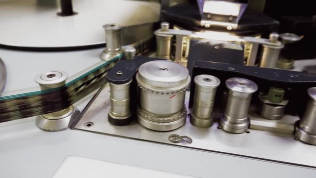 A synchronize for film assembly processing.Film Movie production tools.Audio video industrial film synchronizer for movie post production .