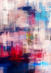 Vertical art background illustration, contemporary painting. Surreal artwork in geometric style and dark accents