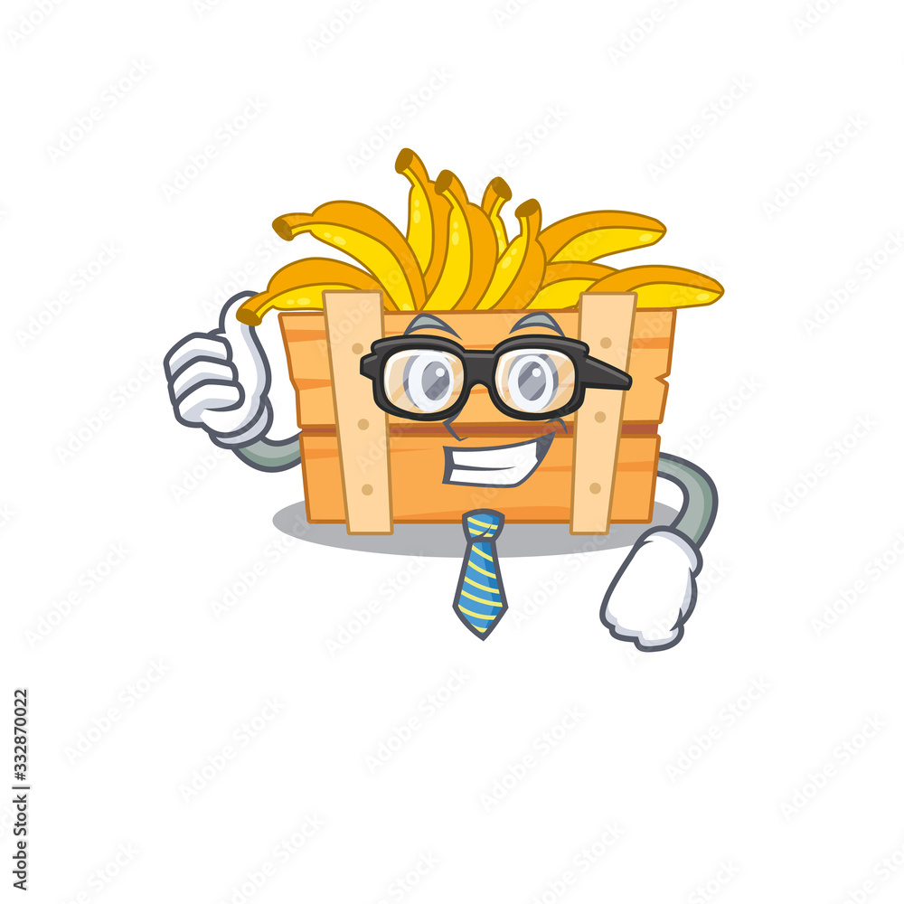 Canvas Prints banana fruit box businessman cartoon character with glasses and tie