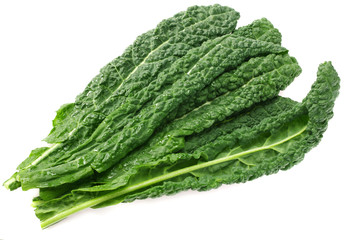 leaves of kale cabbage isolated on white background