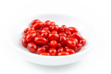 fresh goji berries isolated on white copy space