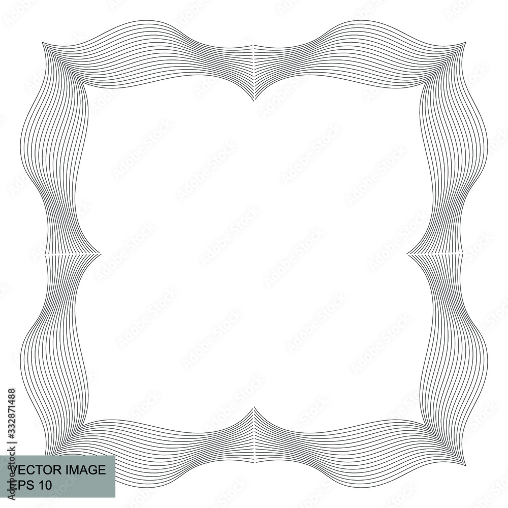 Aufkleber geometric creative abstract shape for your graphic design or business. black lines delicate ornament