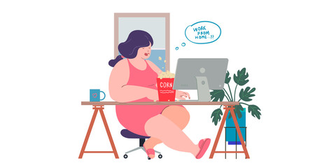 a freelancer women working at home preventing from corona virus, covid-19 pandemic
