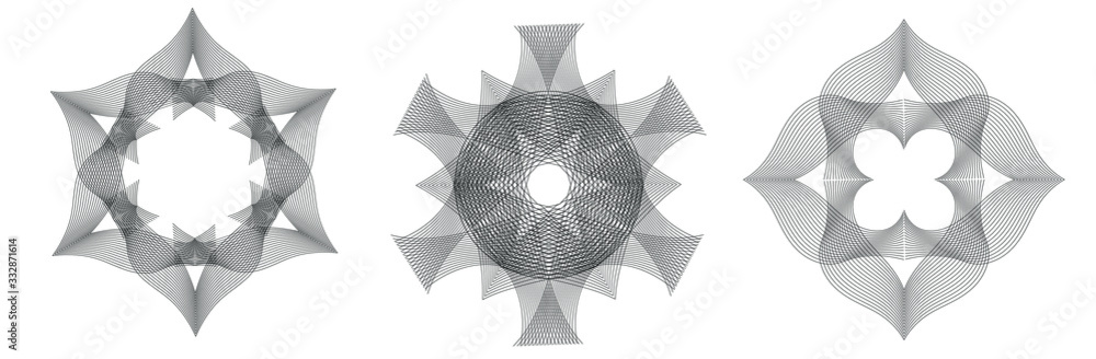 Aufkleber geometric creative abstract shape for your graphic design or business. black lines delicate ornament