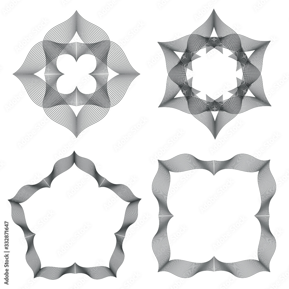 Aufkleber geometric creative abstract shape for your graphic design or business. black lines delicate ornament